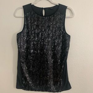Ann Taylor dark gray sleeves blouse
